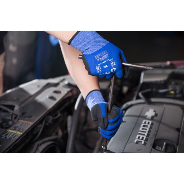 Breathable Multipurpose Machinery Equipment Nylon Spandex 15G 4131X Hand Safety Nitrile Gloves