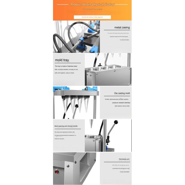 4 Heads Sugar Ice Cream Wafer Biscuit Cone Making Machine Easy to Operate and Maintain