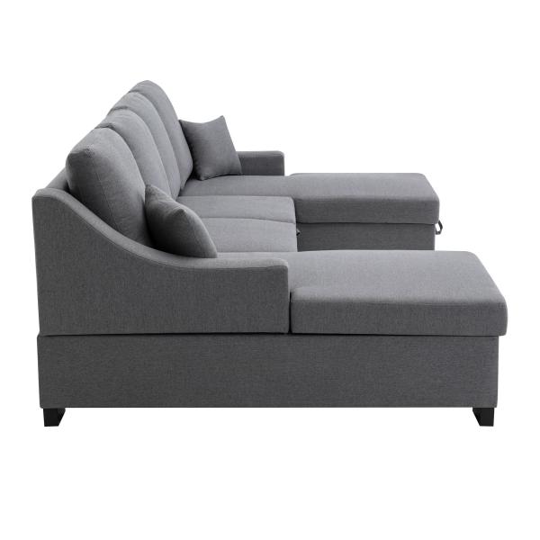Cara Furniture Big U-shaped double chaise with Storage sofa beds Popular style sleeper sofas Living room sofa bed