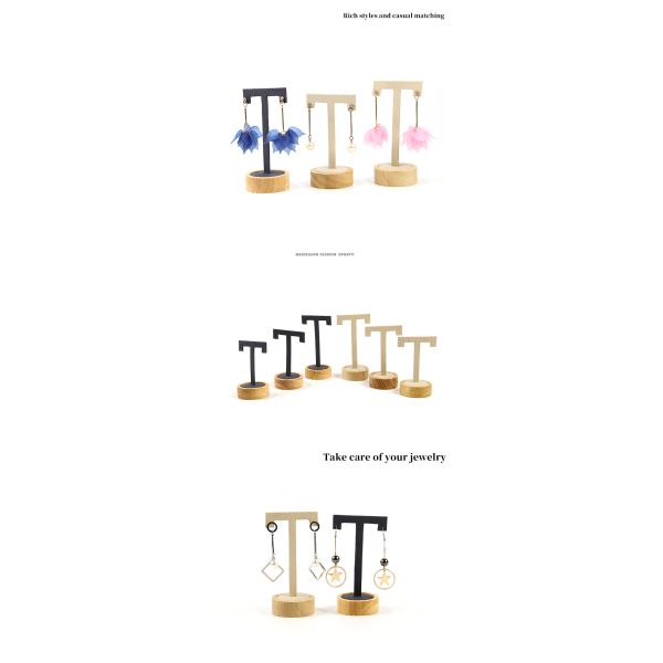 T Shaped Leather Cover Ear Drop Display Stand For Jewelry Luxury Exhibition Show