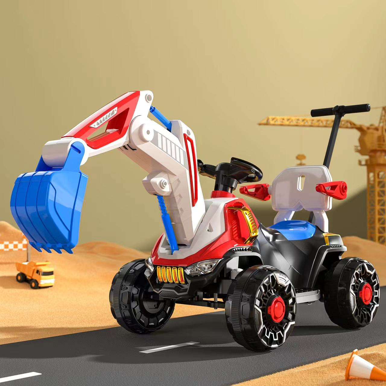 2.4G Bluetooth Remote Control 6v All-electric Ride on Construction Truck Car for Kids