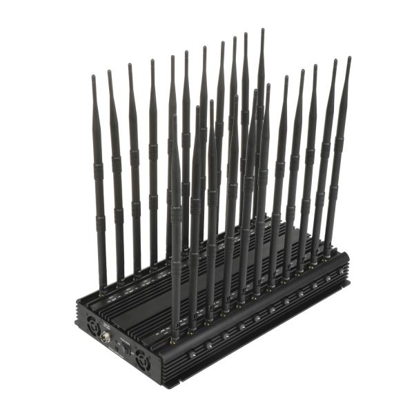 Multifunctional 22 antennas jammer shielding all 2G 3G 4G 5G WIFI GPS RF LOJACK VHF UHF LORA signals with Remote Control