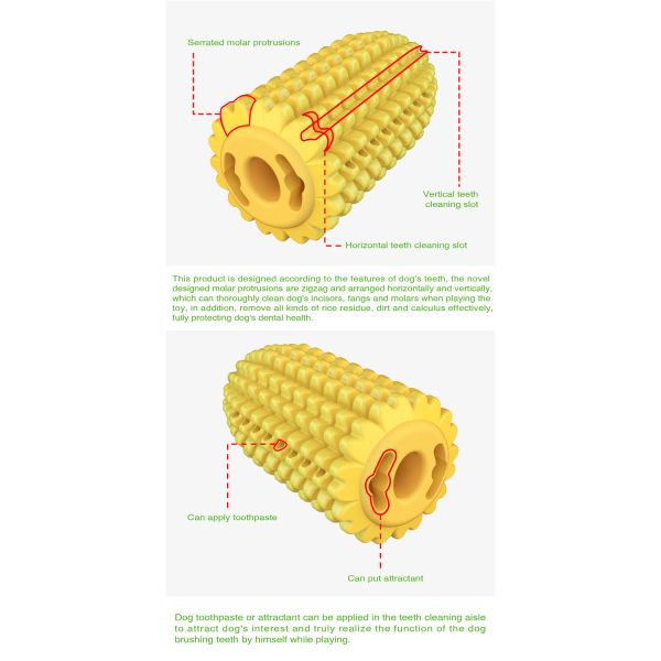 7.58 OZ Corn Molar Stick Pet Chewing Toy TPR Toner Rope Material