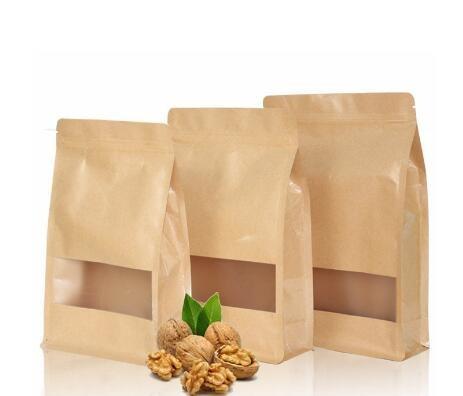 Standing Up Printed moisture proof Kraft zipper coffee food vacuum bag for Food Packing