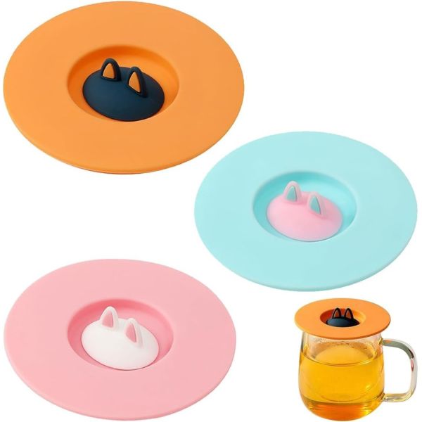 Силиконовые крышки чашек Чашки Чашки для кофе Чаепитие Чашки для воды крышки антипылевые Милый мультфильм для стеклянной чашки Чашка для кофе