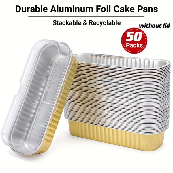 Aluminum Baking Pans with Lids 6.8 Oz Mini Cake and Brownie Loaf Pans Rectangle Muffin Tins