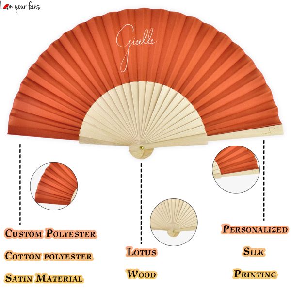 Personalised Hand Fans 23Cm Spanish Wooden Fan for Wedding Decorations and Business Gifts
