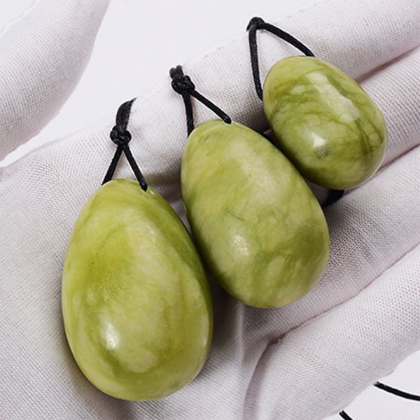 Jade Eggs for Women Size One Set Rose Quartz Green Purple White Nephrite Xiuyan Jade