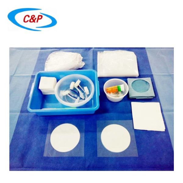 Blue Disposable Angiography Drape Set Pack for Medical Procedures
