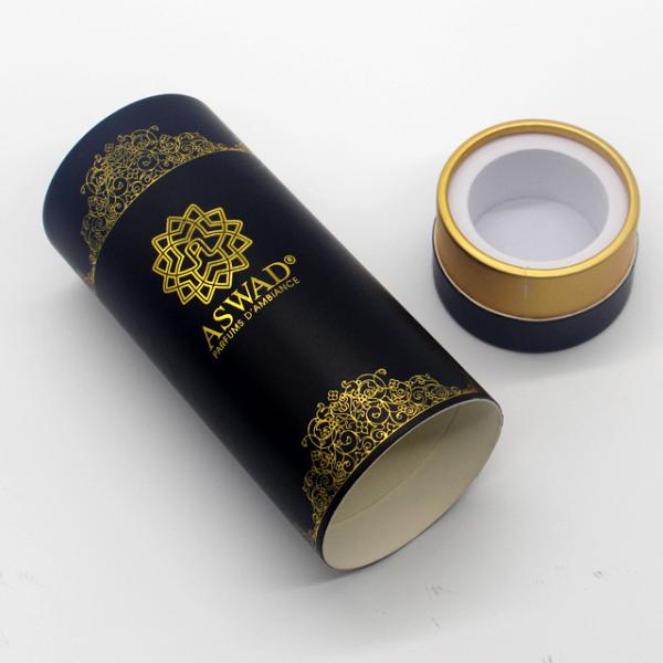 120gsm Metallic Paper Round Packaging For Perfume Products Aqueous Coating