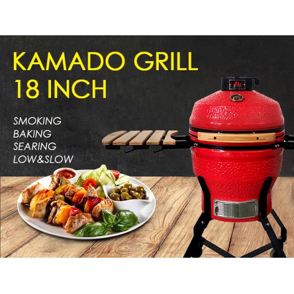 18inch Stand Bog Kamado Cast Iron Chimney for Kamado Wuxi Cooking Grid With Deflector Kamado Grill