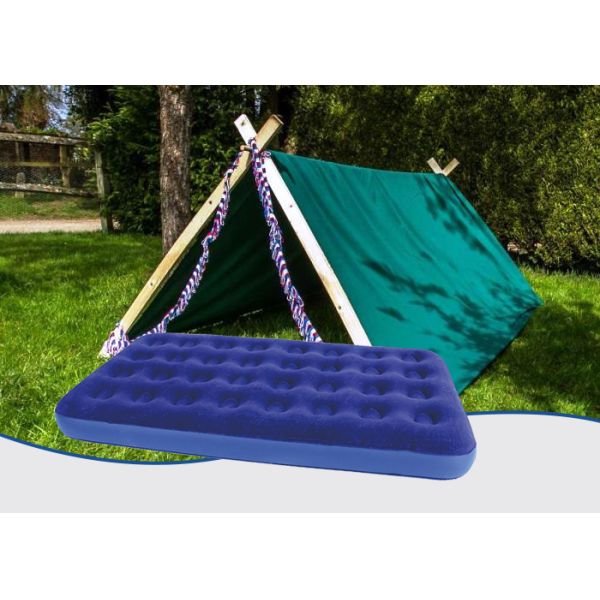 На открытом воздухе кемпинговое оборудование двойной надувной матрас ворсопечатный , надувной матрас двойной кровати