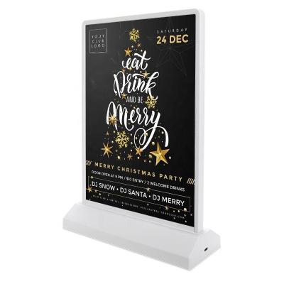 Display de publicidade USB LED Custom Stand-up Desktop A4 Cartão Menu Holder Light Box