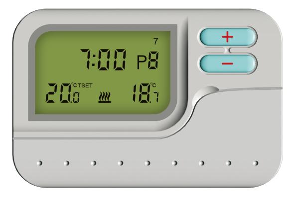 Dia prendido fixado na parede do termostato 7 da sala de Digitas programável 