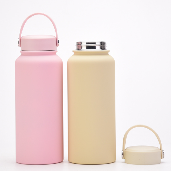 New Stainless Steel Sports Water Bottle Large-capacity 1L American Wide-mouth Insulated Flask Portable Outdoor Customized Water Cup