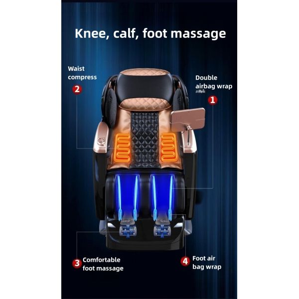 Full Body Electric Massage Chair Adjustable Height Salon Furniture Multifunctional Bed Relax Recliner
