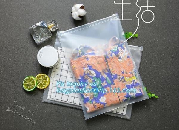 costomize slider Zip lockkk pvc travel cosmetic bag, slider zipper bag with printing for clothes, Swimwear toiletry PVC Vin