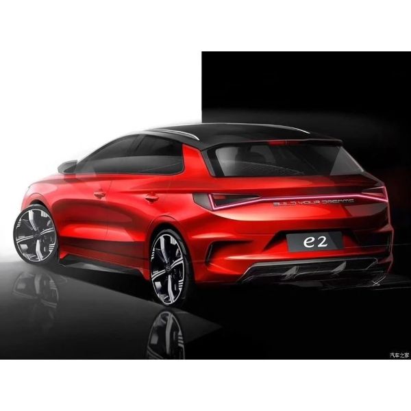 5seat Byd E2 405km Range 2023 EV Electric Car with 70kw Maximum Power and Performance