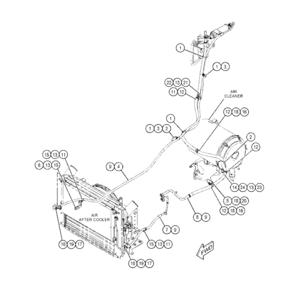 448-4153 4484153 Hose As Articulated Truck Air Conditioner Parts For 730C