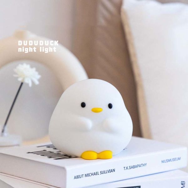 Утка Ночной Свет Для Детей Милая Утка Лампа Перезаряжаемая Снижаемая Ночной Свет Силикон LED Кровать Лампа Детский Ночной Свет