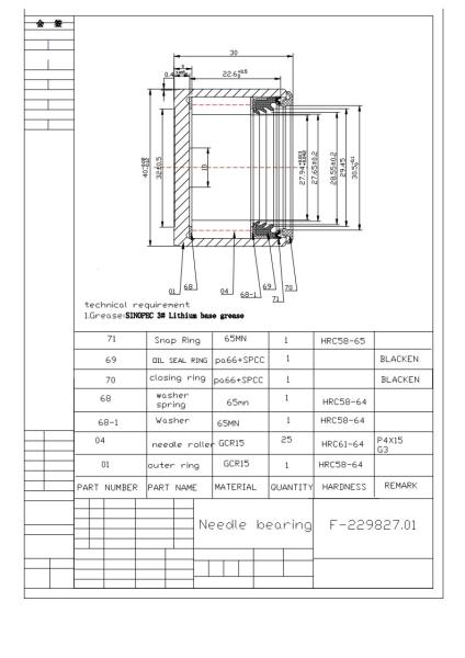 Automotive needle roller bearing  F-229827.01 universal joint Bearings for automotive steering systems