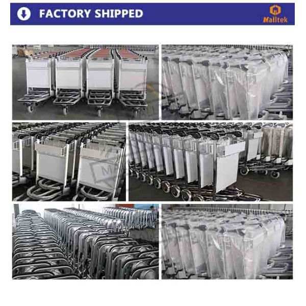 Standard Airport Luggage Baggage Trolley For Intermational Airport With Aluminum Alloy Material