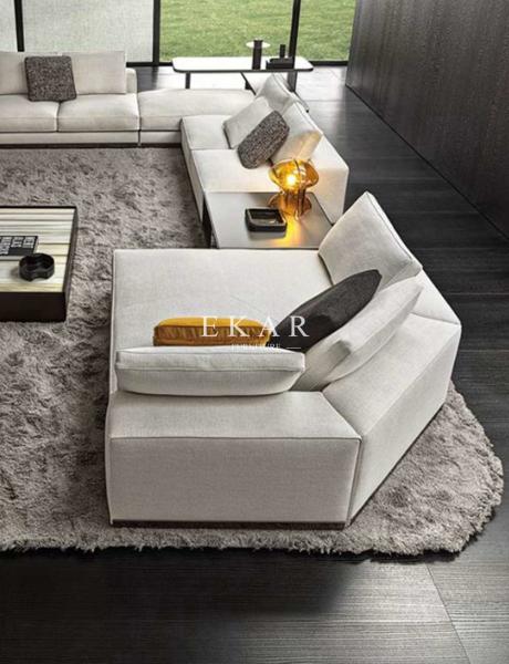 Contemporary Modern Design Fabric Corner L Shaped Sectional Sofa