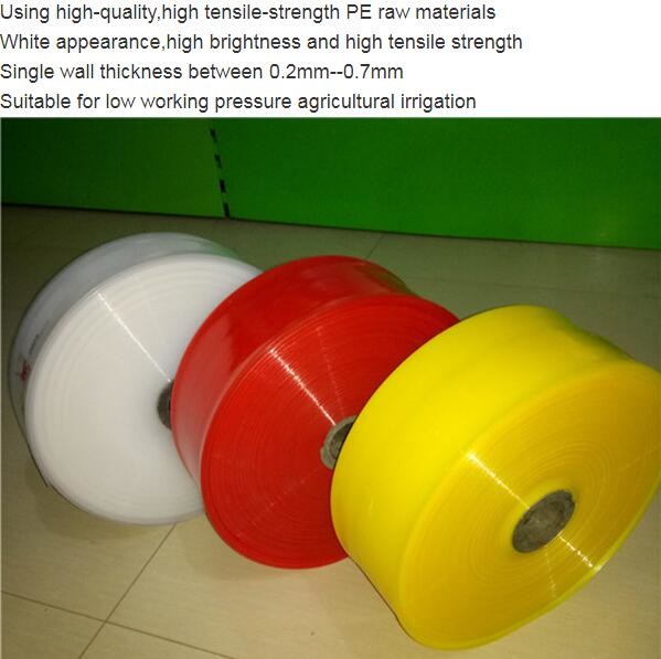 HDPE layflat braided hose pipe Lay-Flat Poly Tubing on Rolls, Conudctive Poly Tubing on Rolls Antistatic Poly Tubing