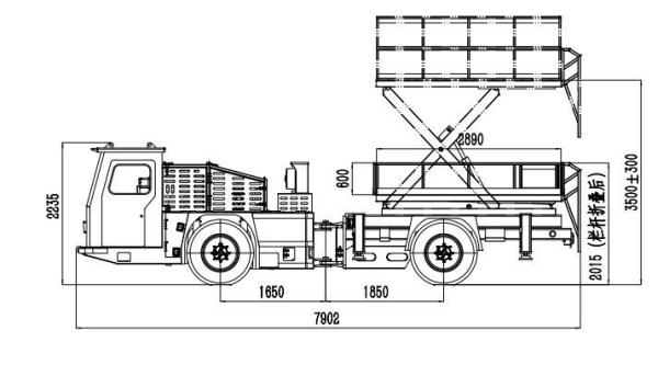 Underground Fire Fighting Vehicle Water Tank Carrier for Mining 7795x1900x2235mm