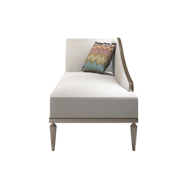 Hotel rooms furniture Leisure Chaise sofa used Carving wood frame with Fabric upholstered in light luxury design