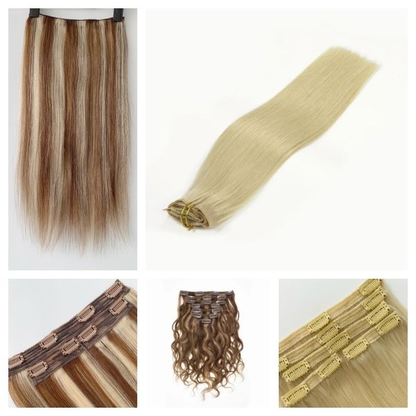 Human Hair Type Brazilian Hair Lace Clip in Hair Extensions CH-24256