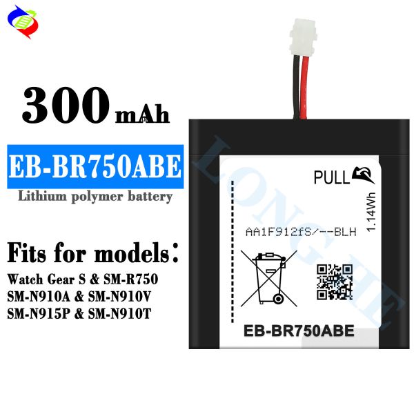 for Samsung replacement watch battery EB-BR750 300mah for Samsung Gear S SM-R750 R750 smart watch genuine battery EB-BR750ABE