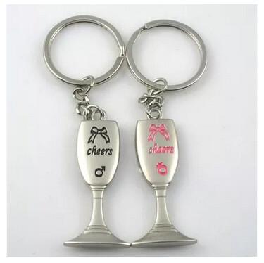 New creative gift product cheers wine cup wedding gift keychain keyrings