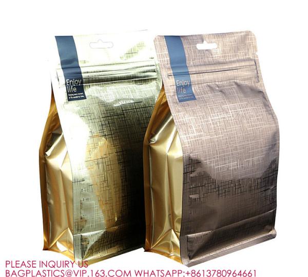 Self Sealing Side Gusset Pouch Zipper for Flat Bottom tea Coffee Pet Snack Food Mylar Bag