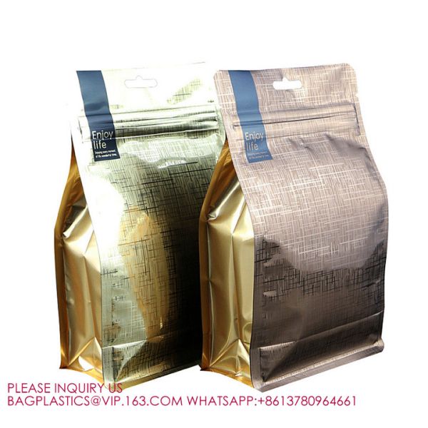 Self Sealing Side Gusset Pouch Zipper for Flat Bottom tea Coffee Pet Snack Food Mylar Bag