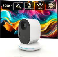 C1 White Cordless Mini Projector 20000mAh Lithium Battery Smart Android Projector