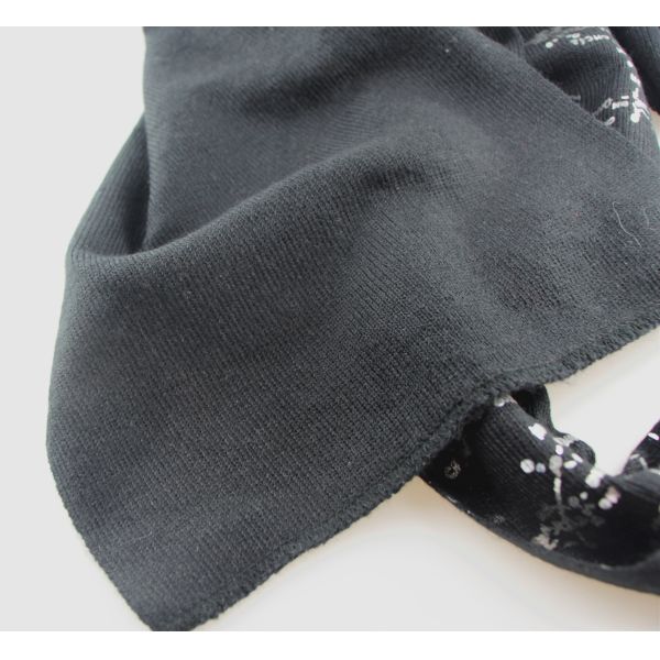 Black Seamless Skull Winter Knitted Scarf For Men Embroidery Logo Available