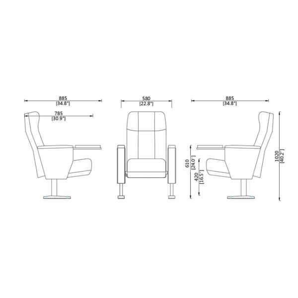 Посадочные места театра церков ткани верхнего сегмента, коммерчески театр усаживая мягкую крышку заголовника ПУ