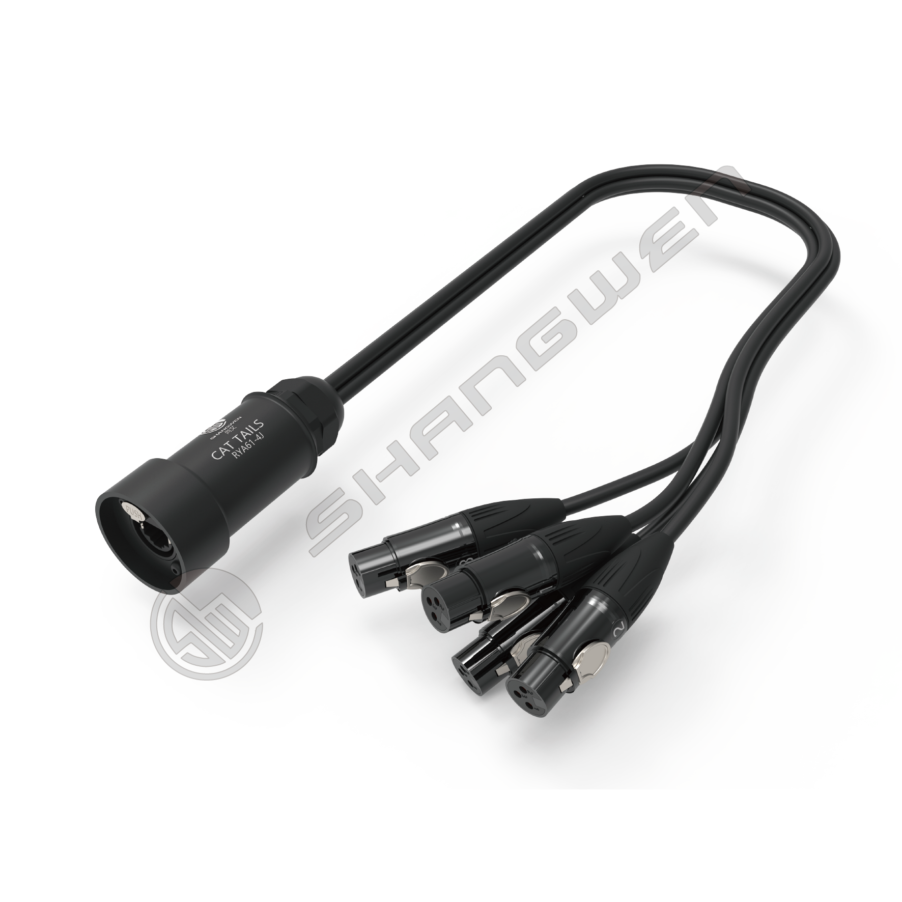 4 canales de chaqueta de PVC XLR Conectores masculinos y femeninos para Cat5 Cat6 DMX RJ45 DMX512 Cable de audio de serpiente para audio profesional