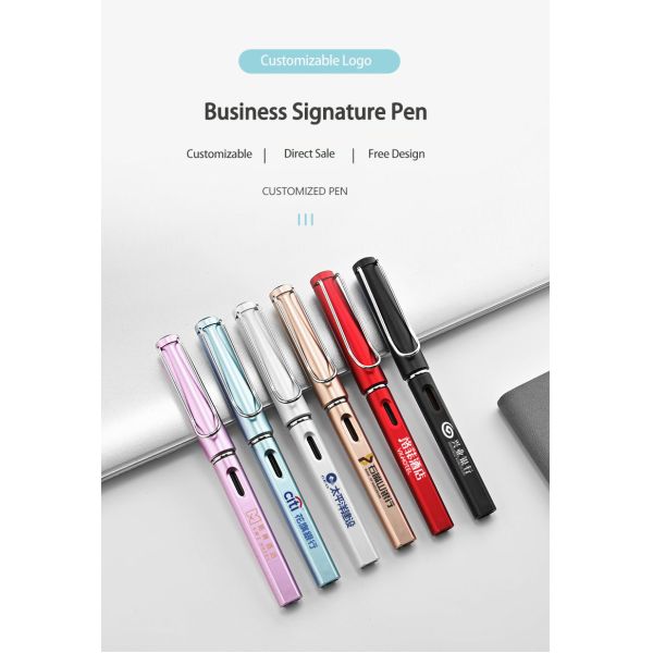 Plástico de examen de los estudiantes Pluma de fuente Colorida de 0,5 mm de publicidad de negocios Pluma neutral