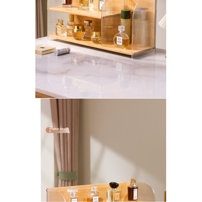 High-End Acrylic Standing Organize Display Rack Compartment Large Capacity Cosmetics Storage Table Shelf