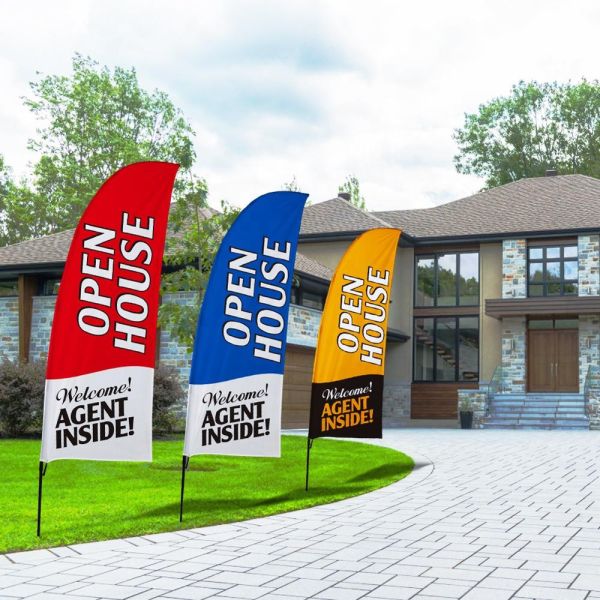 Teardrop Advertising Feather Flag Banner Customized Size Coated Material