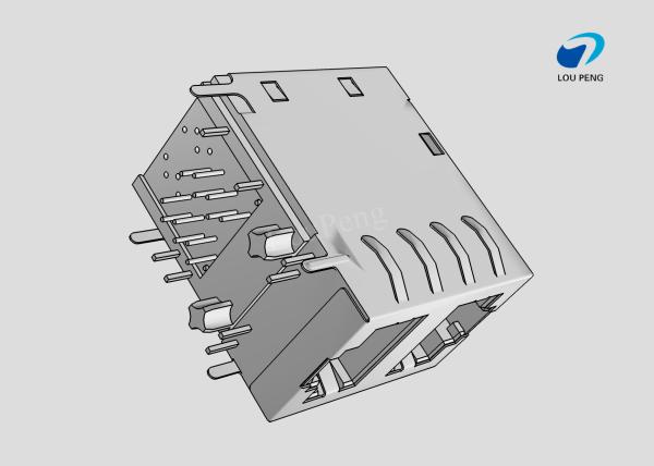 RJ45 Connectors, RJ45 with Integrated Magnetics, Multiple Ports, Port Matrix Configuration 2 x 1, RJ Type Jacks & Plugs