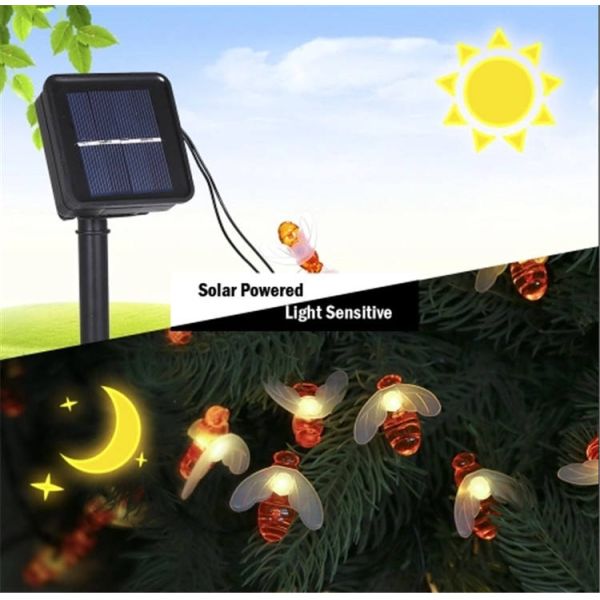 Outdoor Solar Powered LED String Lights Bee Solar Fairy Lights 5M/9M