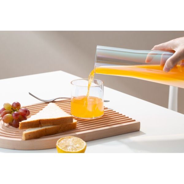 Iridescent Glass Water Pitcher Ion Plating 26 Ounce Bedside Glass Water Carafe