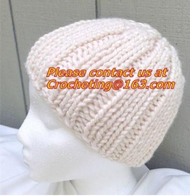 Newest stripe crocheted hat baby knitting hat for kids, Handmade newsborn baby knitted hat