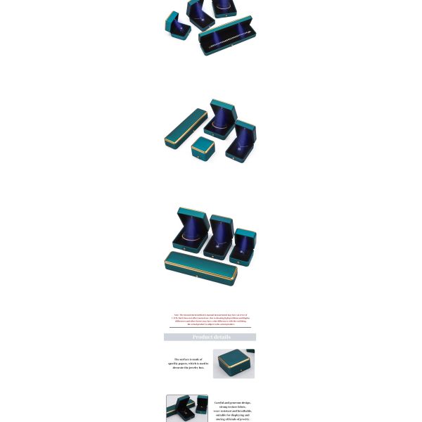 Bracelet Collier Boucle d'oreille Boîte à bijoux avec organisateur de luxe léger Peacock bleu