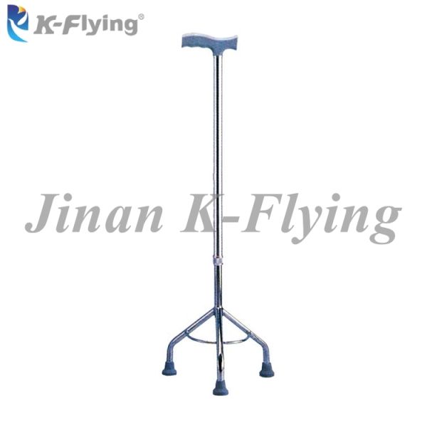 3 Point Base Metal Medical Rehabilitation Equipment Adjustable Walking Sticks Elderly