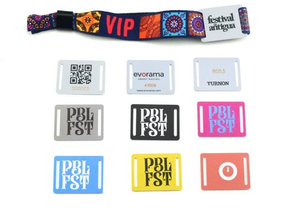 Jacquard Woven RFID Wristband Long Range Detected Custom Logo Printed Woven Cloth Bracelets