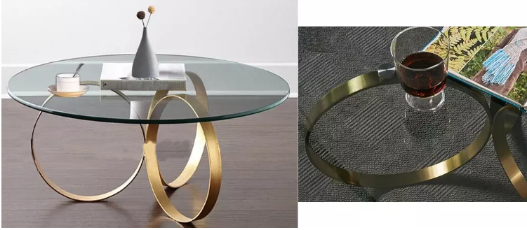 Hot selling Round Center Table Stainless Steel Base glass Top Coffee Tape Side Table